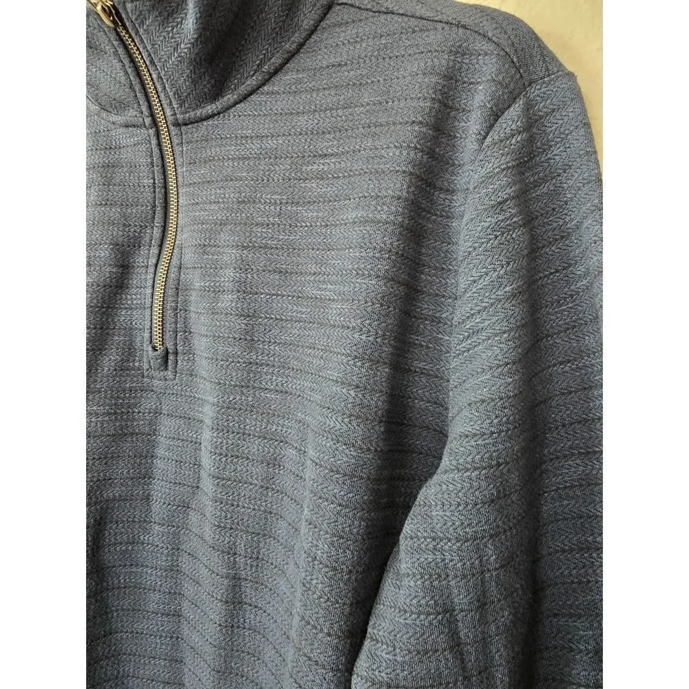 Dockers Men’s Small Blue Quarter‑Zip Knit Sweater NWT Smart Casual Preppy Office